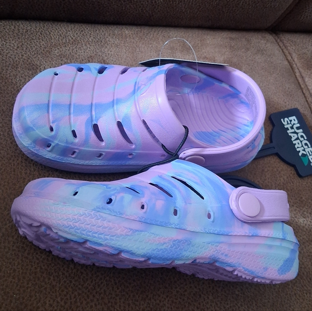 Rugged Shark Kids Tie-Dye Clog Sandals  Purple And Blue Size 8